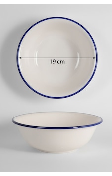 6'lı Valencia Salata Kasesi 19cm Rim Lacivert Rinart Krem 6'lı Valencia Salata Kasesi 19cm Rim Lacivert Rinart Krem