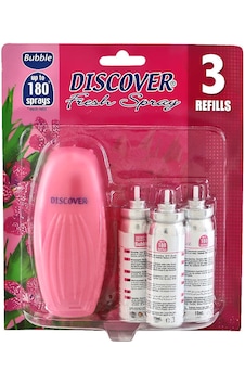 Discover Fresh Koku Makinesi + Yedek Sprey Bubble 3 x 15 ML Discover Fresh Koku Makinesi + Yedek Sprey Bubble 3 x 15 ML
