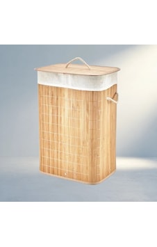 Şık Dikdörtgen Bambu Ahşap Kirli Çamaşır Sepeti 40x30x60cm Açık Ahşap Şık Dikdörtgen Bambu Ahşap Kirli Çamaşır Sepeti 40x30x60cm Açık Ahşap