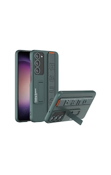 Kilifone - Samsung Uyumlu Galaxy S24 - Kılıf Stand Olabilen El Tutacaklı Karbon Fiber Band Kapak - Koyu Yeşil