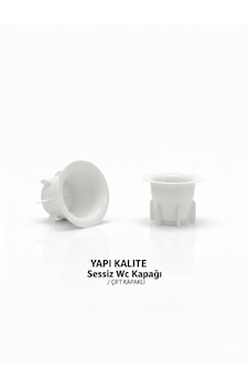 Sessiz Wc Matik Tuvalet Delik Kapağı Koku Önleyici Çift Kapaklı Beyaz