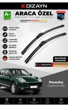 S-dizayn Porsche Cayenne 955 Ön Cam Silecek Seti 2002-2010 Premium Araca Özel 65-65 Cm A+ Kalite Aoc