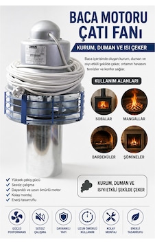 Bca Motoru Çatı Fanı Soba Mangal Barbekü Yanan Tüm Alanlarda Kullanıma Uygundur