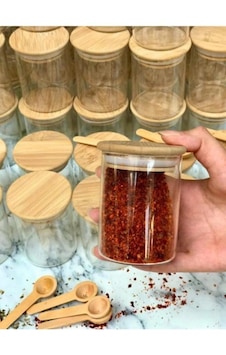 Romans Romans Bambu Kapaklı 6'lı Baharatlık Seti Romans Romans Bambu Kapaklı 6'lı Baharatlık Seti