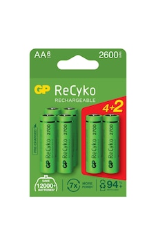 Gp Recyko 2700 Aa Ni-mh Şarj Edilebilir Kalem Pil 4 2'li Ambalaj Gp Recyko 2700 Aa Ni-mh Şarj Edilebilir Kalem Pil 4 2'li Ambalaj