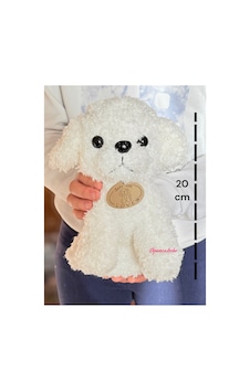 Sevimli Köpek Kaniş Peluş Oyuncak 20 Cm Puppy Gerçekçi Ev Dekorasyon Beyaz Sevimli Köpek Kaniş Peluş Oyuncak 20 Cm Puppy Gerçekçi Ev Dekorasyon Beyaz