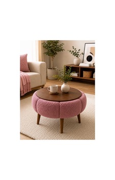 Simay Orta Sehpa Salon Sehpası Dekoratif Teddy Kumaş Kaplı Sehpa 50 Cm Gül Kurusu Gülkurusu Simay Orta Sehpa Salon Sehpası Dekoratif Teddy Kumaş Kaplı Sehpa 50 Cm Gül Kurusu Gülkurusu