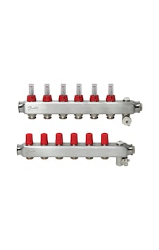 Danfoss 6'lı Paslanmaz Çelik Debimetreli Kollektör Seti - 088u0756 Danfoss 6'lı Paslanmaz Çelik Debimetreli Kollektör Seti - 088u0756