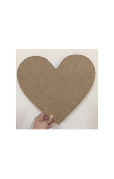 6 Adet Kalp 30 Cm Ham Medefe Supla 3mm Kalınlık Ahşap