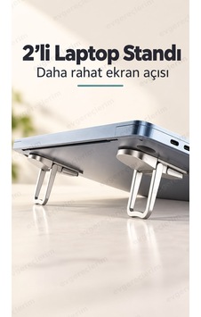 Yükseklik Ayarlı Katlanabilir Metal Laptop Tablet Standı