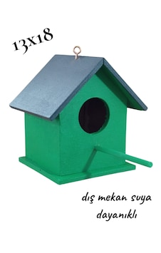 Ahşap Kuş Evi Vernikli Dış Mekan Suya Dayanıklı Kuş Yuvası Yeşil 13x18 Ahşap Kuş Evi Vernikli Dış Mekan Suya Dayanıklı Kuş Yuvası Yeşil 13x18
