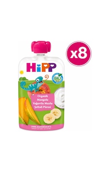 Hipp Organik Mangolu Yoğurtlu Muzlu Şeftali Püresi 100 G 8'li Paket Hipp Organik Mangolu Yoğurtlu Muzlu Şeftali Püresi 100 G 8'li Paket