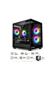 Rampage A1 R5-7500F 16 GB 512 GB M.2 NVMe SSD 8 GB RTX5060 Free Dos Masaüstü Oyuncu Bilgisayarı