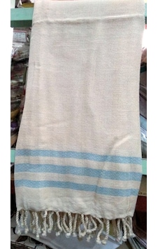 Mandaş Pamuklu El Dokuma Peştemal (90X160)-Mavi Çizgili Mandaş Pamuklu El Dokuma Peştemal (90X160)-Mavi Çizgili