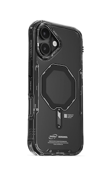 Apple Uyumlu iPhone 17 Kılıf M-safe Şarj Özellikli Şeffaf Airbag Skinarma Saido Mag-charge Kapak Siyah