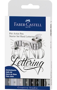 Faber-Castell Artist Pen Kaligrafi Seti 8’li,Siyah Gri Tonları, 4 Uç(B,S,1.5),Kalemtraş, B Derece Kurşun Kalem Faber-Castell Artist Pen Kaligrafi Seti 8’li,Siyah Gri Tonları, 4 Uç(B,S,1.5),Kalemtraş, B Derece Kurşun Kalem