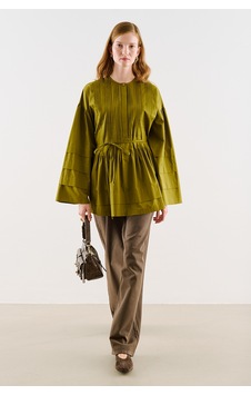 Manuka Nervür Detaylı Kuşaklı Tunik Yağ Yeşili Aw26tnk00002-0190 Manuka Nervür Detaylı Kuşaklı Tunik Yağ Yeşili Aw26tnk00002-0190