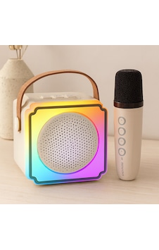 Karaoke Mikrofonlu Taşınabilir Bluetooth Hoparlör Işıklı, Usb Şarjlı Karaoke Mikrofonlu Taşınabilir Bluetooth Hoparlör Işıklı, Usb Şarjlı