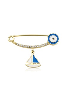 Mavi Nazar Boncuğu Yelkenli Bebek İğne Sarı Mavi Nazar Boncuğu Yelkenli Bebek İğne Sarı