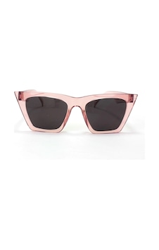 Mobgift Cat Eye Dörtgen Güneş Gözlüğü Şeffaf Pembe