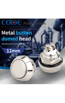 Diyotlab 12mm Metal Buton Nikel Ip65
