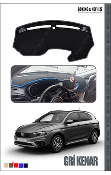 Fiat Ega Cross Torpido Koruma Halısı Yeni Tasarım Araca Özel Üretim Gri