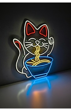 Şanslı Kedi Ramen Neon