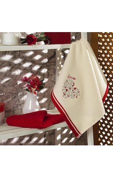 Maxstyle Pamuk Mutfak Havlusu 40x60 Cm 2li Krem-kırmızı Çok Renkli Maxstyle Pamuk Mutfak Havlusu 40x60 Cm 2li Krem-kırmızı Çok Renkli