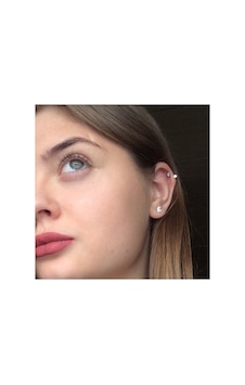 316l Cerrahi Çelik Piercing Yarım Halka Küpe Kulak Dudak Kıkırdak Tragus, Helix Gümüş Renk Gümüş