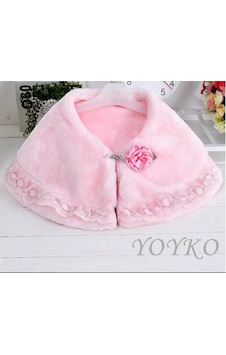 Yoyko Kız Çocuk Elbise Kürk Bolero Ceket Kız Çocuk Pembe