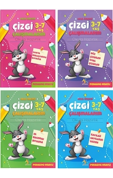 Okul Öncesi Çizgi Çalışmaları Seti, 4-6 Yaş Arası Çocuklar İçin, 4 Kitaplık Eğitim Seti, Pedagog Onaylı, Nokta Birleştirme, Düz Çizgiler, Boyama Ve Sa Okul Öncesi Çizgi Çalışmaları Seti, 4-6 Yaş Arası Çocuklar İçin, 4 Kitaplık Eğitim Seti, Pedagog Onaylı, Nokta Birleştirme, Düz Çizgiler, Boyama Ve Sa