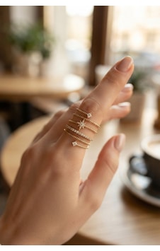 Pirinç Gold Renk Spiral Kutup Yıldızı Model Kadın Yüzük Çok renkli Pirinç Gold Renk Spiral Kutup Yıldızı Model Kadın Yüzük Çok renkli
