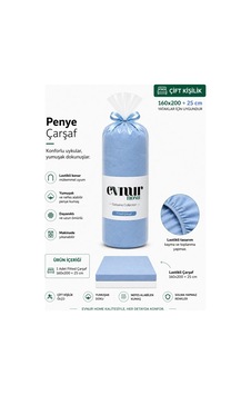 Evnur Çift Kişilik Penye Çarşaf Mavi Evnur Çift Kişilik Penye Çarşaf Mavi