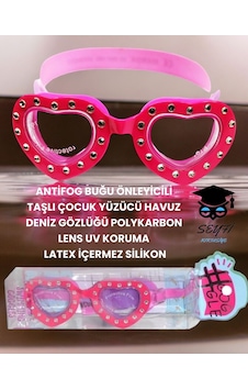 Antifog Buğu Önleyicili Taşlı Çocuk Yüzücü Havuz Deniz Gözlüğü Polykarbon Lens Uv Koruma