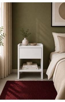 Home Keto Tek Çekmeceli Komodin 38x52x40 Cm Modern Tasarım Beyaz - 914411036 Beyaz Home Keto Tek Çekmeceli Komodin 38x52x40 Cm Modern Tasarım Beyaz - 914411036 Beyaz