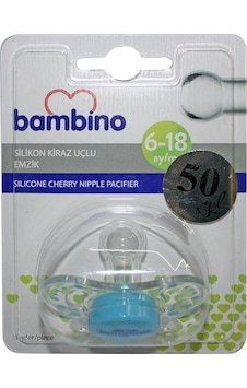 Bambino Be801 Silikon Kiraz Uçlu Desenli Emzik No:2 Yeşil