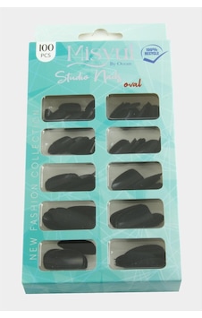 Misyul - 452 - Oval Mat Takma Tırnak - Csmo-tex - 100 Adet-siyah Misyul - 452 - Oval Mat Takma Tırnak - Csmo-tex - 100 Adet-siyah