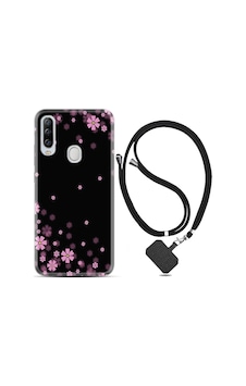 General Mobile GM20 Pro Kılıf Boyun Askılı Black flowers 1391 General Mobile GM20 Pro Kılıf Boyun Askılı Black flowers 1391