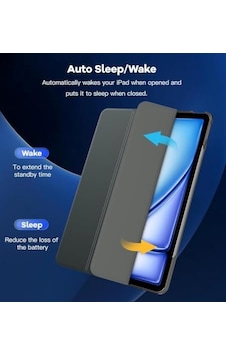 Apple iPad Uyumlu Air 13inç M4/m3/m2 İle Uyumlu Kılıf Pu Deri Standlı Case 2026-2024 Sku: Zeusb0dxvk8jgm Arka Kapak
