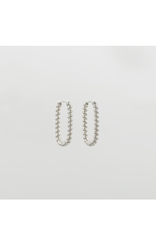 White Gold Plated Bract Hoop Küpe Silver White Gold Plated Bract Hoop Küpe Silver