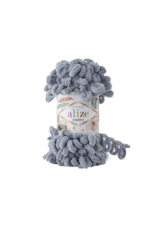 Alize Puffy El Örgü İpi (5 Li Paket) - 428-Orta Gri
