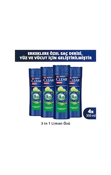 Men 3in1 Şampuan & Duş Jeli Yağlanma Karşıtı Lime Özü 350 Ml X4 Men 3in1 Şampuan & Duş Jeli Yağlanma Karşıtı Lime Özü 350 Ml X4