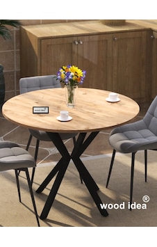 Wood İdea Ahtapot Ayaklı Yuvarlak 90x90 Atlantik Çam Yemek- Salon