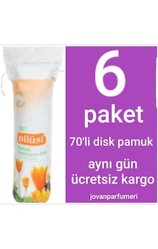 İpek Nilüsi Makyaj Pamuğu Disk Temizleme Pedi 6 x 70'li İpek Nilüsi Makyaj Pamuğu Disk Temizleme Pedi 6 x 70'li