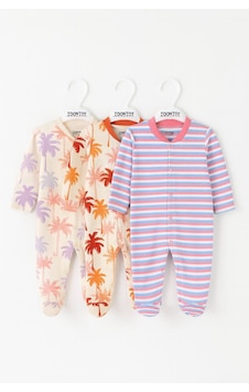 Toontoy Kids Toontoy Unisex Çok Desenli 3 Lü Patikli Tulum Pembe Toontoy Kids Toontoy Unisex Çok Desenli 3 Lü Patikli Tulum Pembe