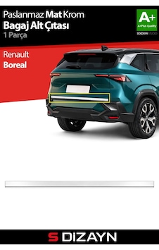 S-dizayn Renault Boreal Krom Bagaj Alt Çıtası Mat Krom 2025 Üzeri A+ Kalite