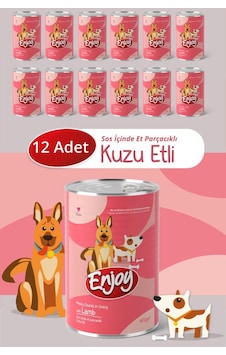 Enjoy Kuzu Etli Köpek Konservesi Sos İçinde Et Parçacıklı 400 Gr X12 Enjoy Kuzu Etli Köpek Konservesi Sos İçinde Et Parçacıklı 400 Gr X12