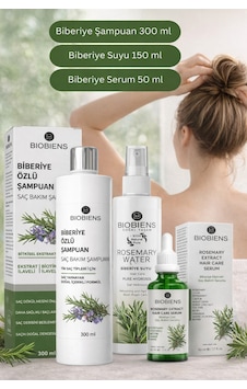 Saç Bakım Seti Biberiye Şampuanı 300 Ml & Biberiye Serumu 50 Ml & Biberiye Suyu 150 Ml