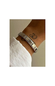 Yazısız İtalyan Bileklik Silver Charm Uyumlu Gümüş