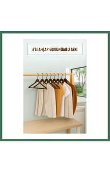 En-cag 6 Lı Ahşap Görünümlü Askı Kahve 44 Cm Bss Çok Renkli En-cag 6 Lı Ahşap Görünümlü Askı Kahve 44 Cm Bss Çok Renkli